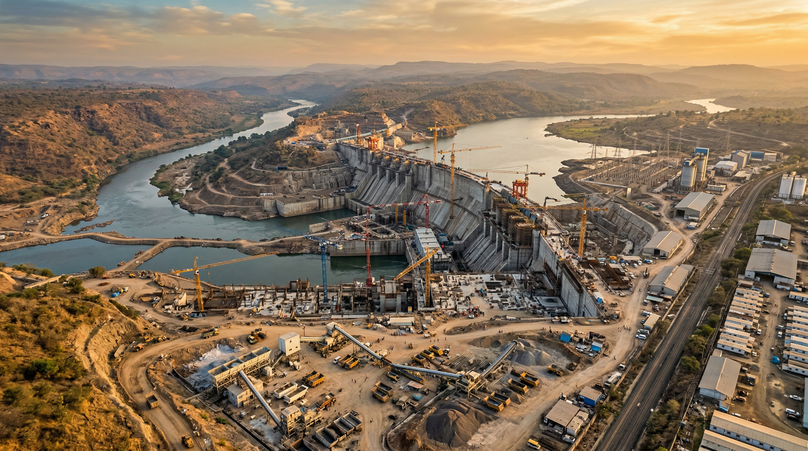 Large infrastructure project aerial view showing scale of work handled